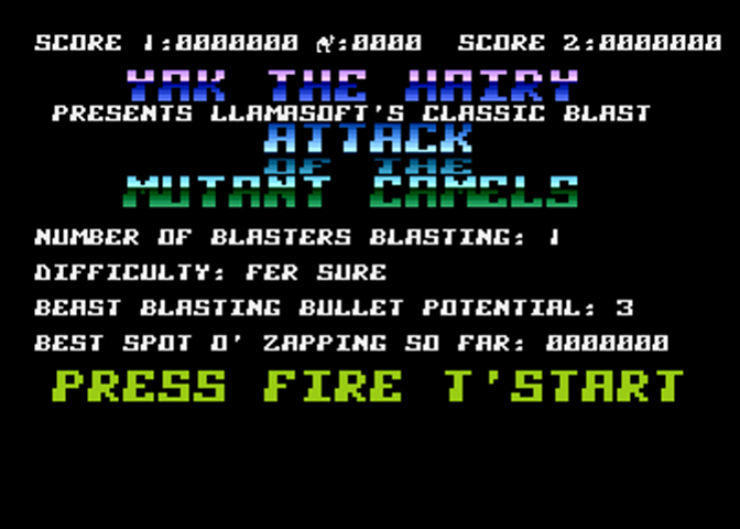 Game Review: Attack Of The Mutant Camels (Atari, Mastertronic